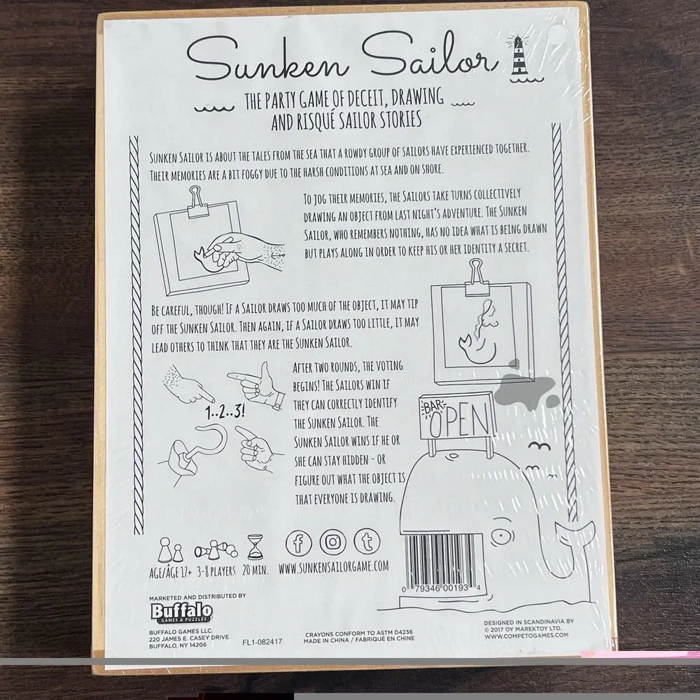 Buffalo Games Sunken Sailor Party Game of Drawing & Deceit NEW SEALED